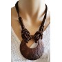 Collier en noix de coco pendentif rond Lara Ethnics