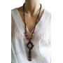 Collier en noix de coco pendentif losange Lara Ethnics modèle 5