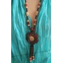 Collier en noix de coco pendentif Fleur Lara Ethnics modèle 1