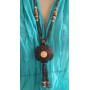 Collier en noix de coco pendentif Fleur Lara Ethnics modèle 5