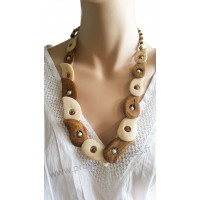 Collier de larmes marron et ivoire Lara Ethnics