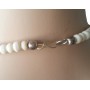 Collier beige pendentif cercle métal Lara Ethnics