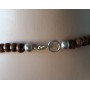 Collier marron pendentif cercle métal Lara Ethnics