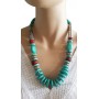 Collier bleu turquoise et métal Lara Ethnics