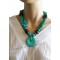 Collier bleu turquoise pendentif anneau turquoise Lara Ethnics