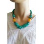 Collier bleu turquoise et perle orange Lara Ethnics