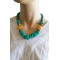 Collier bleu turquoise et perle orange Lara Ethnics