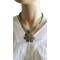 Collier de perles bleues pendentif fleur de nacre Lara Ethnics