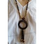 Collier en noix de coco pendentif anneau Lara Ethnics modèle 3