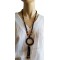 Collier en noix de coco pendentif anneau Lara Ethnics modèle 4