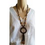 Collier en noix de coco pendentif anneau Lara Ethnics modèle 5