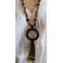 Collier en noix de coco pendentif anneau Lara Ethnics modèle 5