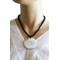 Collier de perles noires pendentif cercle de nacre Lara Ethnics