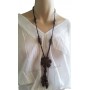 Collier en noix de coco pendentif Fleur Lara Ethnics modèle 6