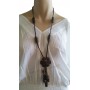 Collier en noix de coco pendentif Fleur Lara Ethnics modèle 8