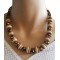 Collier réglable marron caramel et beige crème Lara Ethnics