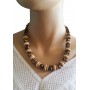 Collier réglable marron caramel et beige crème Lara Ethnics