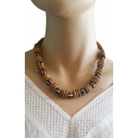 Collier réglable marron caramel Lara Ethnics