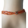 Collier perle orange pendentif cercle bois Lara Ethnics