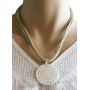 Collier multi-cordons beiges pendentif cercle en coquillage Lara Ethnics