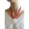 Collier multi-cordons rose fuchsia pendentif cercle en coquillage Lara Ethnics