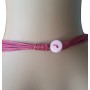 Collier multi-cordons rose fuchsia pendentif cercle en coquillage Lara Ethnics