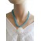 Collier multi-cordons bleu turquoise pendentif cercle en coquillage Lara Ethnics