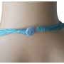 Collier multi-cordons bleu turquoise pendentif cercle en coquillage Lara Ethnics