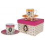 Coffret de 2 tasses à café ÉMILY Lili Pétrol déco rétro vintage design