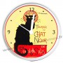 Horloge aimantée LA TOURNÉE DU CHAT NOIR collection MYCLOCK