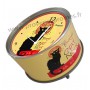 Horloge aimantée LA TOURNÉE DU CHAT NOIR collection MYCLOCK