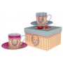 Coffret de 2 tasses à café CHLOÉ Lili Pétrol déco rétro vintage design