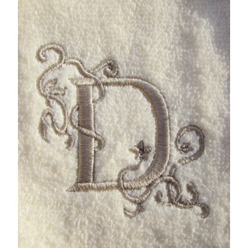 Gant de toilette brodé personnalisé initiale lettre abécédaire Gant de toilette brodé personnalisé initiale lettre abécédaire