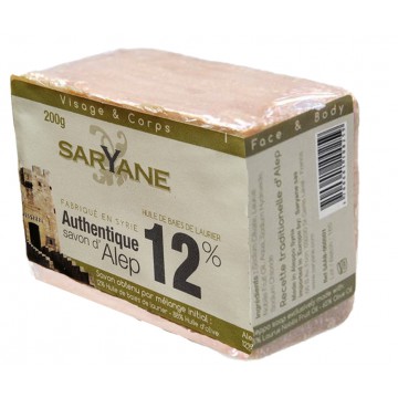 Pain Savon d' Alep 12% Laurier Saryane 200g