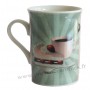 Mug CAFÉ GOURMAND rose turquoise ambiance bar américain vintage