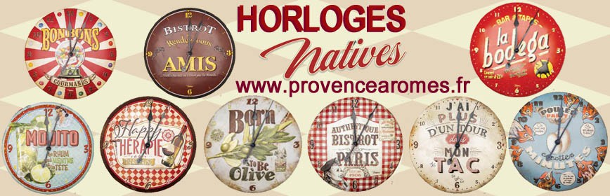 HORLOGES Natives déco rétro vintage