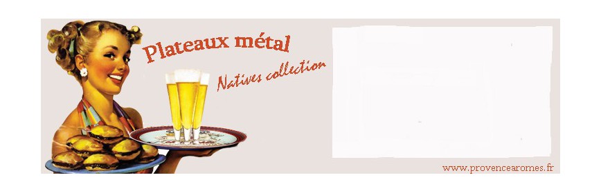 Plateaux métal et bambou Natives déco rétro vintage