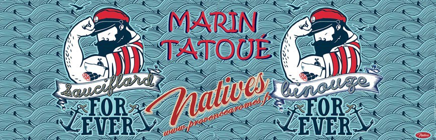 MARIN TATOUÉ Natives déco rétro vintage