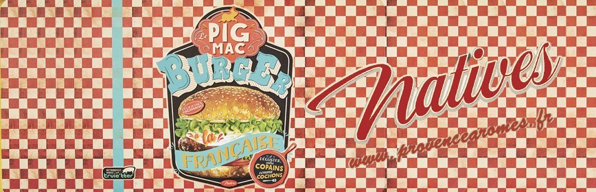 PIG MAC BURGER à la Française Natives déco rétro vintage